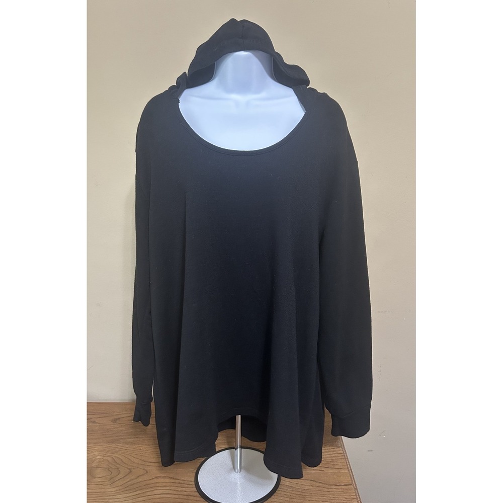 Bobeau Women Longsleeve Pullover Black Hooded Sweater Size 2X